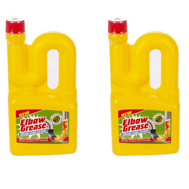 Elbow Grease Drain Unblocker Sink Bath Shower Dissolves Hair Grease Clogs 750ml Elbow Grease Drain Unblocker Sink Bath Shower Dissolves Hair Grease Clogs 750ml